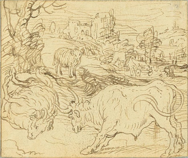 Fable of the bull and sheep, Marcus Gheeraerts the Elder