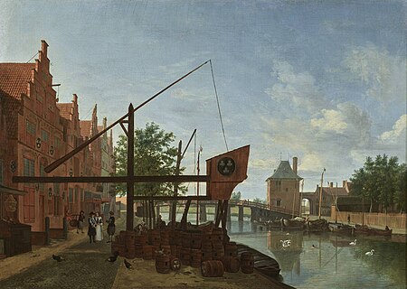 A View of the brewery "De Drie Klaveren" (The Three Clubs") on the River Spaarne, at Haarlem, Gerrit Adriaenszoon Berckheyde, 1669