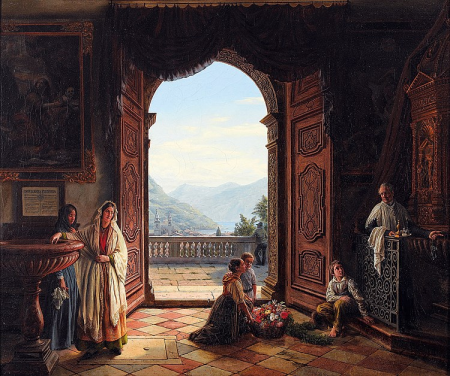 Atrium of Lugano Cathedral, Aurèle Robert, 1840