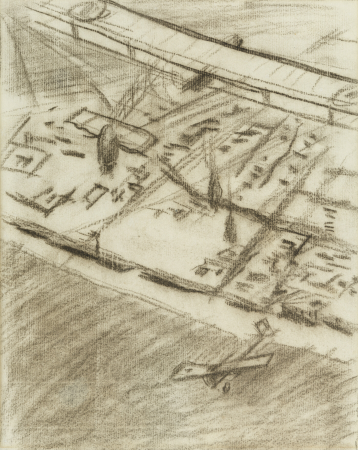 Study of 'a British Maurice Farman Attacked by a German Fokker While Dropping Sacks of Corn on Kut-el-amara during the Siege of 1916' (iwm Art 4628) Art.IWMART4629, Sydney Carline