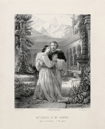 Gilbert Duprez & Rosine Stoltz in Donizetti's La Favorite, between 1840 and 1841