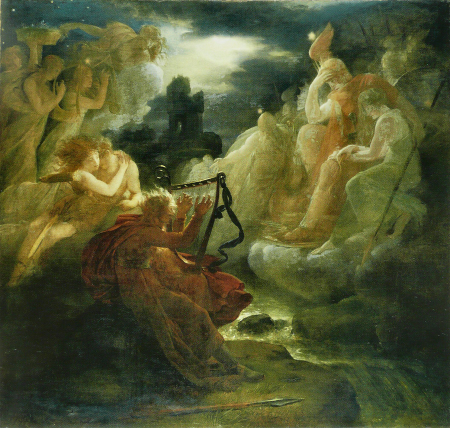 Ossian on the Bank of the Lora, Invoking the Gods to the Strains of a Harp, François Gérard