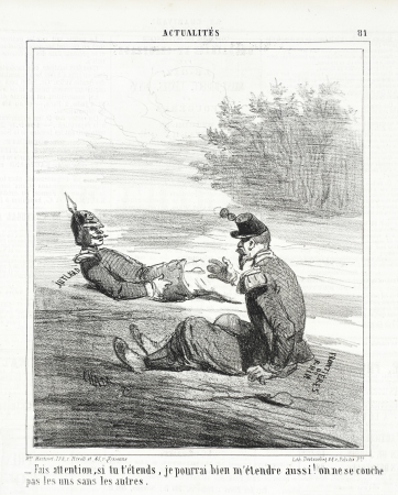 Be careful, if you lie down, I might as well lie down too! We don't lie down without each other., Amédée de Noé, 1864