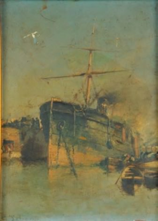 Steamer in the port, Gennaro d'Amato, between 1857 and 1947