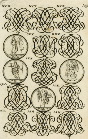 Livre curieux et utile pour les sçavans et artistes - composé de trois alphabets de chiffres simples, doubles and triples, fleuronnez et au premier trait - accompagné d'un tres grand nombre de (14766755103), 1685
