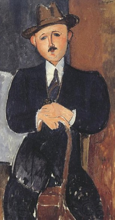 Modigliani Seated Man with a Cane, Amedeo Modigliani, 1918