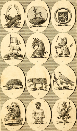 British crests - containing the crests and mottos of the families of Great Britain and Ireland; together with those of the principal cities; and a glossary of heraldic terms (1817) (14783927615), 1817