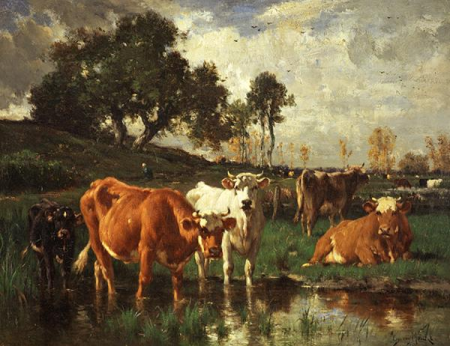 Grazing Cattle, Emile van Marcke, between 1827 and 1890