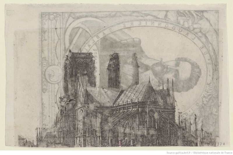 Meryon - L'abside de Notre-Dame de Paris (Epreuve d'essai), btv1b550022612, vue 1, Charles Méryon