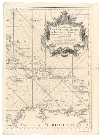 Maritime map of the Gulf of Mexico and the American Islands, for the use of Navigators in this part of the World... / by... Thomas Lopez and Juan de la Cruz, 1755