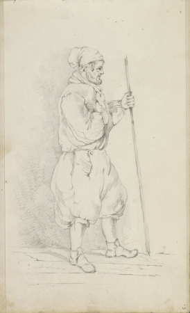 Man met stok, RP-T-1996-7-3(R), Adrianus Eversen