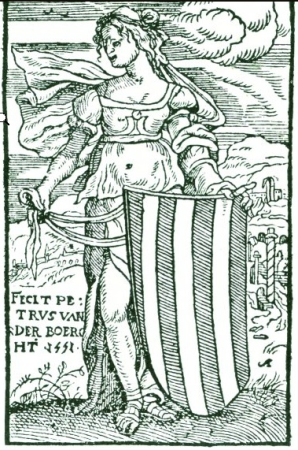 Printers' Mark in the Book Dat Vyants net der booser wercken, Pieter van der Borcht, 1551