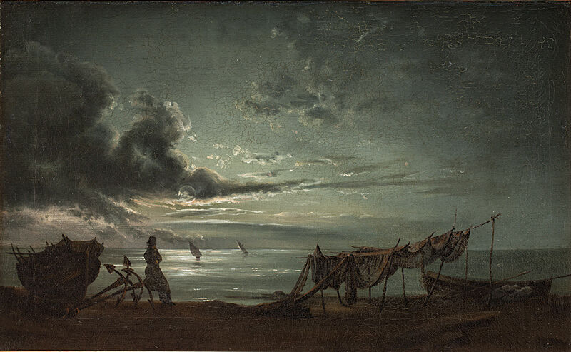 The Gulf of Naples. Moonlight, Johan Christian Dahl, between 1820 and 1821