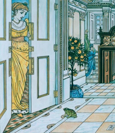 The Frog Asks To Be Allowed To Enter The Castle - Illustration For The Frog Prince by Walter C ..., Walter Crane, circa 1874