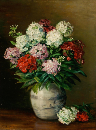 Still life with phlox in a vase., Emmy Thornam, between 1870 and 1935