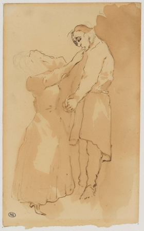 Delacroix - Femme tenant la langue d'un pendu, RF 10181, Recto, Eugène Delacroix