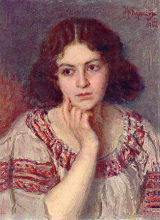 Portrait of Maria Nikolaevna Kuznetsova as Maria in the Tchaikovsky's opera Mazepa, Nikolai Dmitriyevich Kuznetsov, 1907