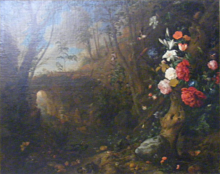Flowers in a stream landscape, Jan Davidsz. de Heem, between 1606 and 1684