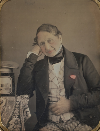 Self-Portrait with a Daguerreotype of Geneva, about 1847