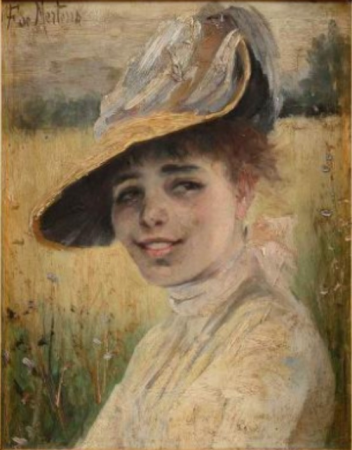 Portrait of a woman, Fernande de Mertens, between 1880 and 1924