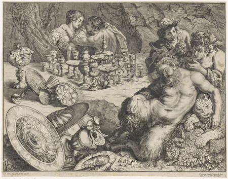 Bacchanaal met Bacchus en Silenus, RP-P-H-P-3, between 1636 and 1679
