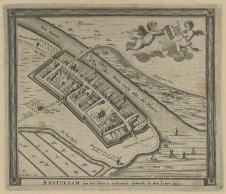 Amsterdam as it was surrounded in the year 1342, Johannes de Ram, between 1678 and 1680