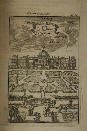 View of the planets and the Tuileries (2), 1685, Alain Manesson Mallet, between 1683 and 1719