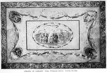 Keith Library ceiling Elliott p.136 rotated 1 degree, Dora Wheeler Keith, circa 1893