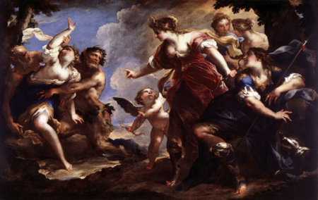 Diana and Actaeon with Pan and Syrinx, Valerio Castello, between 1650 and 1655