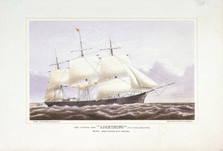 The Clipper Ship Lightning 1854 (1769 Tons Register). Messrs James Baines and Co Owners, John Raphael Isaac, 1769