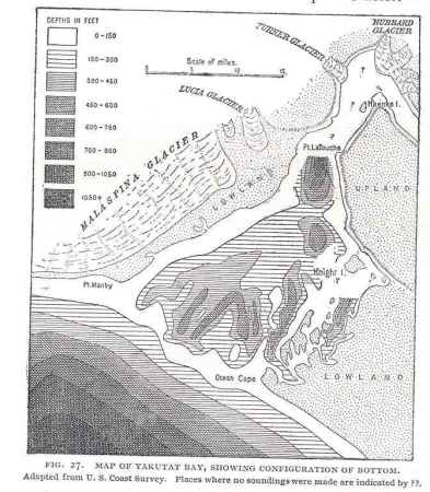 FMIB 34713 Map of Yakutat Bay, Showing Configuration of Bottom, 1910