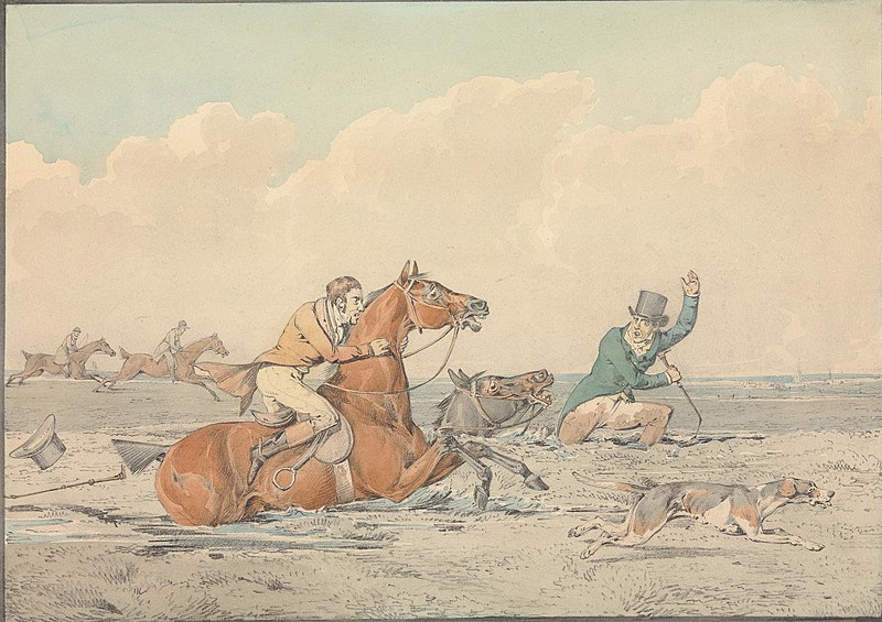 "Some Do and Some Don't: It is All a Notion:" Getting into a Bog, Henry Thomas Alken, between 1848 and 1851