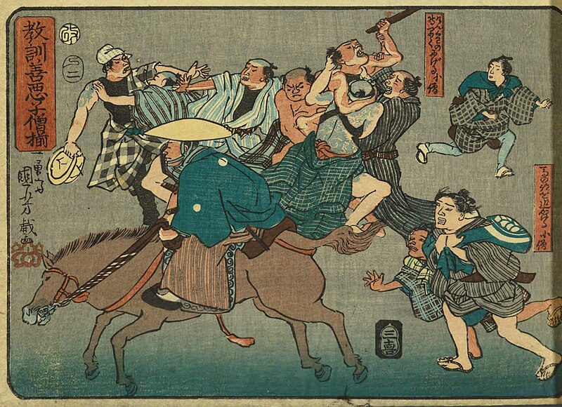 Lessons learned by good and bad monks, Utagawa Kuniyoshi
