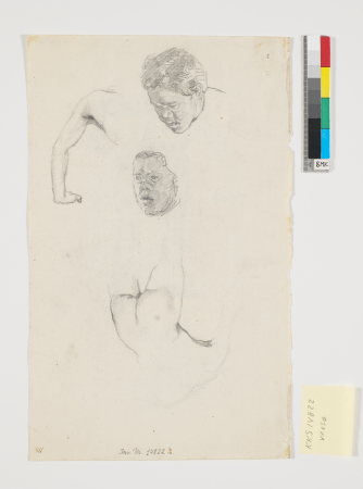 Four studies after the same model as recto, Niels Skovgaard, 1887