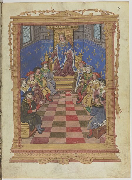Assembly of the knights of the order, miniature of the Statutes of the Order of Saint Michael., Étienne Colaud, after 1516