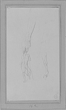 Two studies of Moses for Moses in view of the Promised Land and horse's leg, Gustave Moreau