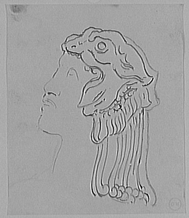 Study of the head of Hercules in profile to the left, Gustave Moreau, between 1850 and 1895