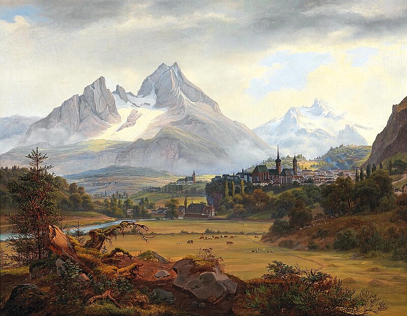 Frederik Hansen Sødring View of Berchtesgaden with the Watzmann Glacier 1839, Frederik Sødring