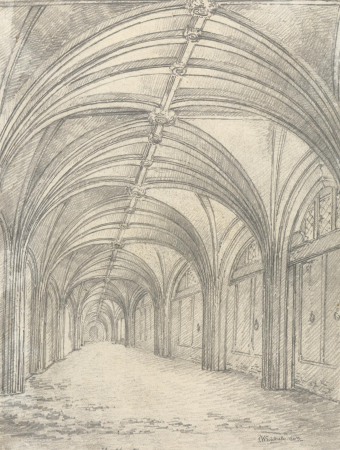 Inside of Part of Cloisters, Adjoining St. Bartholomews Porch, John Whichelo, 1803