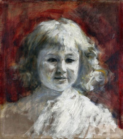Portrait of a girl in white (Portrait de Józia Oderfeldówna)., Władysław Podkowiński, 1894