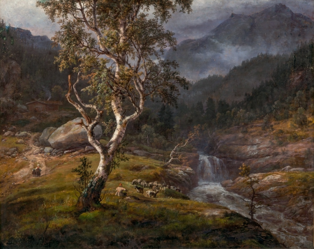 View of a Birch Tree in Hallingdal, Johan Christian Dahl, 1845