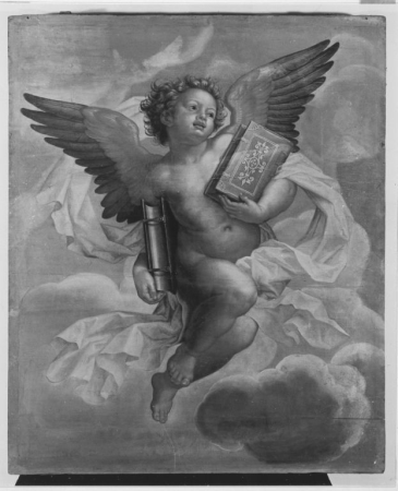 Flying angel with two books, Peter Candid, between 1614 and 1615