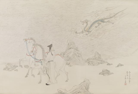 Risō 離騒 "Encountering Sorrow" (left scroll), Reika Kikkawa, 1926