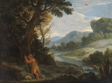 Landscape with Johann Baptista, Adam Elsheimer, between 1578 and 1610