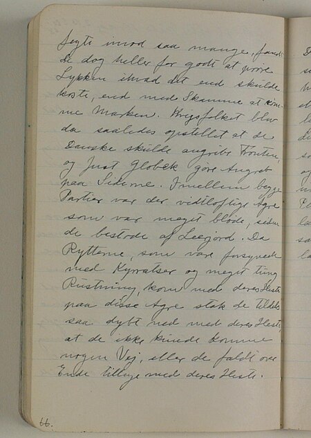 Eyewitness account of the battle at Svendstrup marsh. Copy after Niels Krag (?), Niels Larsen Stevns