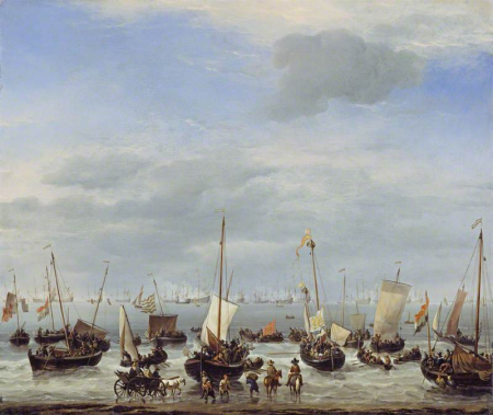 The Embarkation of Charles II at Scheveningen, Willem van de Velde the Younger, circa 1661