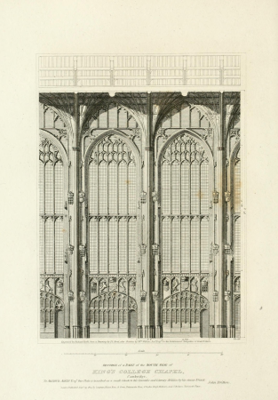 Section of a Part of the South Side of King's College Chapel, Cambridge, 29 September 1805