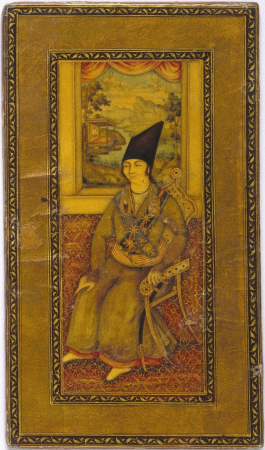 Mirror Case with Portrait of the Eunuch Manuchihr Khan Mu`tamid al-Dawla, Muhammad Isma'il Isfahani, circa 1847