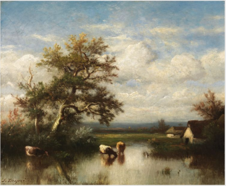 Cows in a Pond, Jules Dupré, between 1850 and 1855