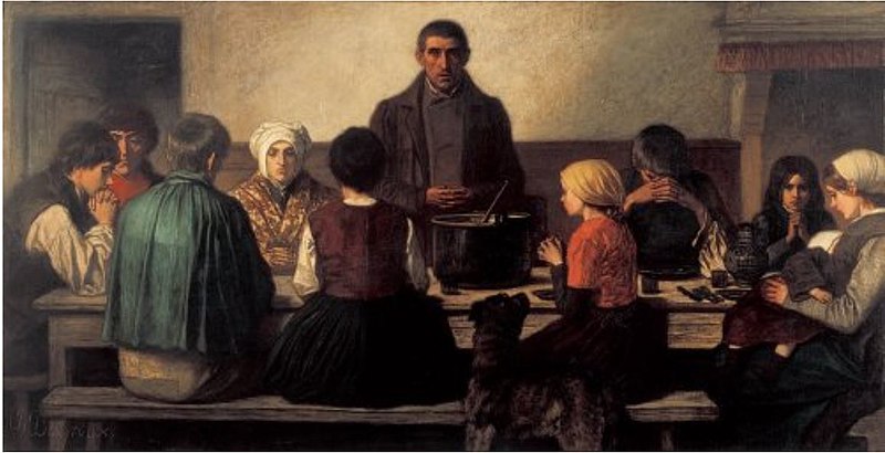 The blessing before supper, Charles de Groux, 1861